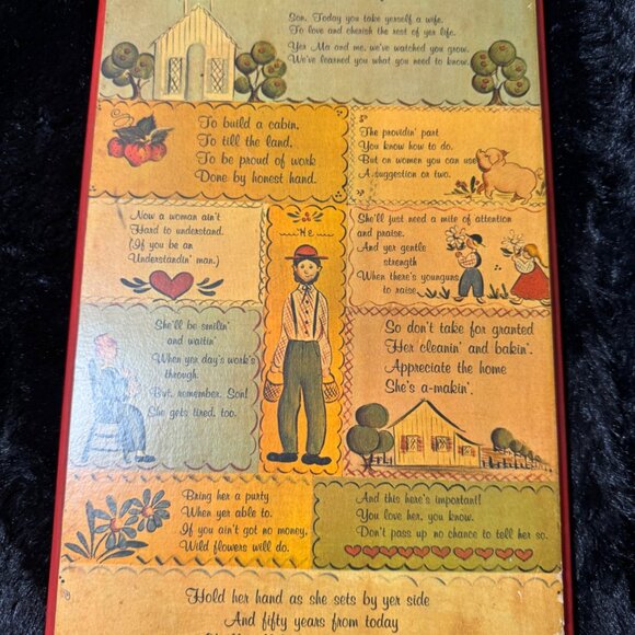 Vintage Art Other - Vintage Wooden Wall Plaque With "How To Be A Fittin Husband" Poem Lois Wortham